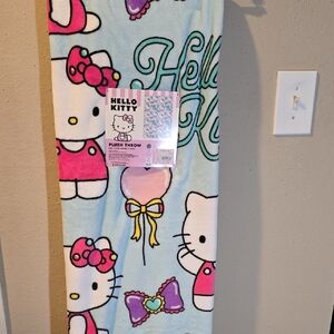 Hello Kitty Pastel  bows balloons Blanket Nwt